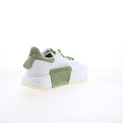 A.S. 98 Hannie Womens White Leather Lace Up Lifestyle Sneakers Shoes
