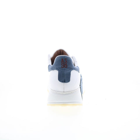 A.S. 98 Hannie Womens White Leather Lace Up Lifestyle Sneakers Shoes