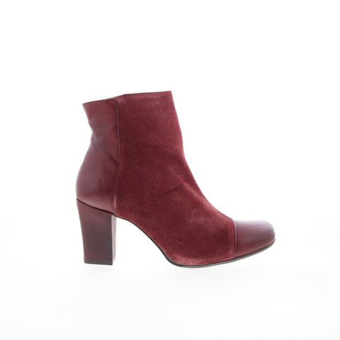 Miz Mooz Harloww Womens Burgundy Leather Zipper Ankle & Booties Boots
