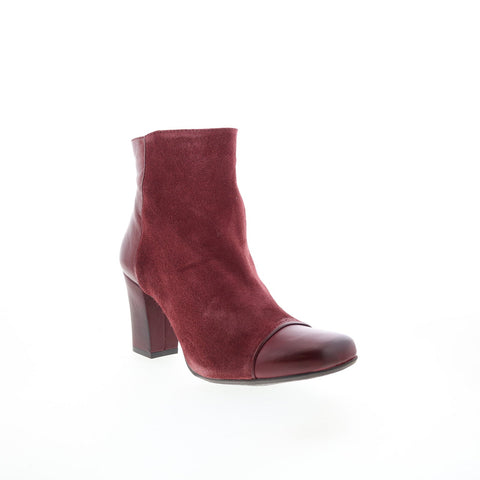 Miz Mooz Harloww Womens Burgundy Leather Zipper Ankle & Booties Boots