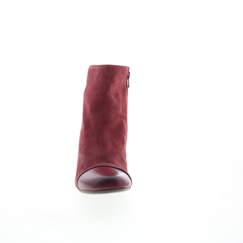Miz Mooz Harloww Womens Burgundy Leather Zipper Ankle & Booties Boots