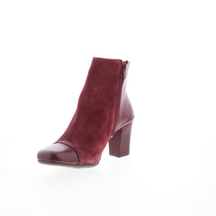 Miz Mooz Harloww Womens Burgundy Leather Zipper Ankle & Booties Boots