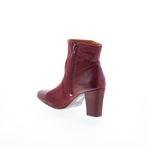 Miz Mooz Harloww Womens Burgundy Leather Zipper Ankle & Booties Boots