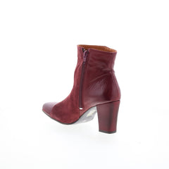 Miz Mooz Harloww Womens Burgundy Leather Zipper Ankle & Booties Boots