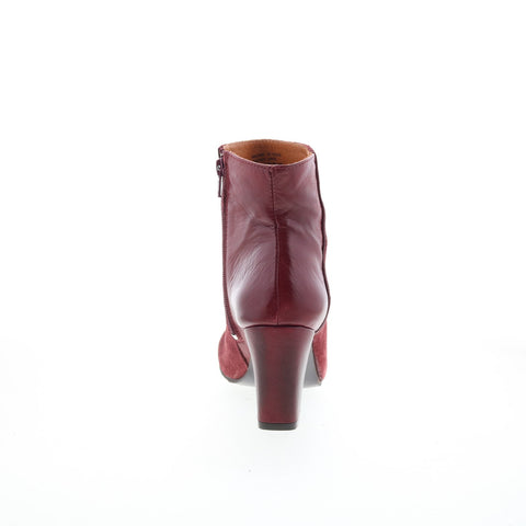 Miz Mooz Harloww Womens Burgundy Leather Zipper Ankle & Booties Boots