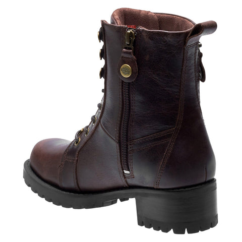 Harley-Davidson Keeler D84331 Womens Brown Leather Motorcycle Boots