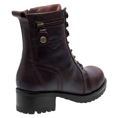 Harley-Davidson Keeler D84331 Womens Brown Leather Motorcycle Boots