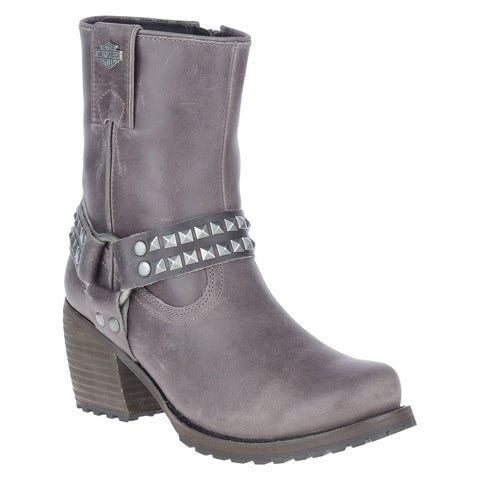 Harley-Davidson Tamori Harness D84671 Womens Gray Leather Motorcycle Boots