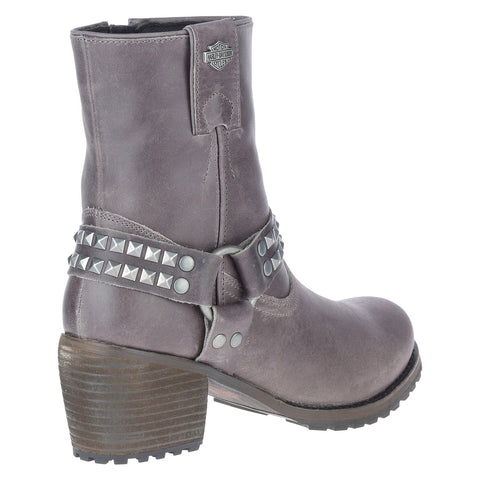 Harley-Davidson Tamori Harness D84671 Womens Gray Leather Motorcycle Boots