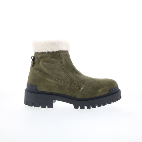 Miz Mooz Hessy Womens Green Leather Zipper Casual Dress Boots