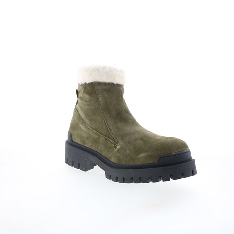 Miz Mooz Hessy Womens Green Leather Zipper Casual Dress Boots