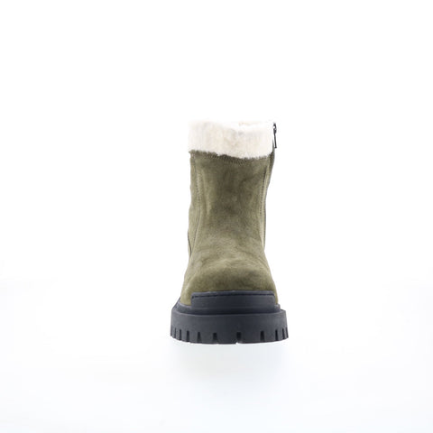 Miz Mooz Hessy Womens Green Leather Zipper Casual Dress Boots
