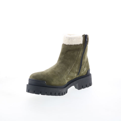 Miz Mooz Hessy Womens Green Leather Zipper Casual Dress Boots
