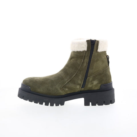 Miz Mooz Hessy Womens Green Leather Zipper Casual Dress Boots
