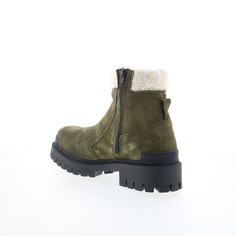 Miz Mooz Hessy Womens Green Leather Zipper Casual Dress Boots
