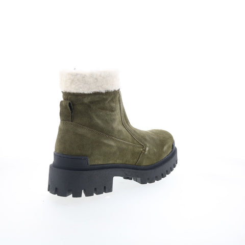 Miz Mooz Hessy Womens Green Leather Zipper Casual Dress Boots