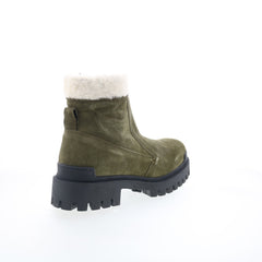 Miz Mooz Hessy Womens Green Leather Zipper Casual Dress Boots