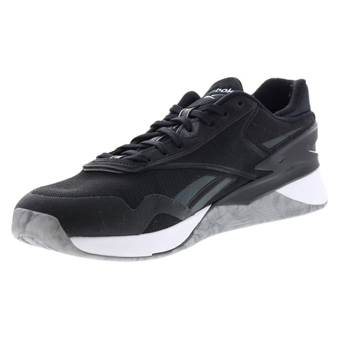 Reebok Nano Classic Mens Black Canvas Lace Up Athletic Cross Training Shoes