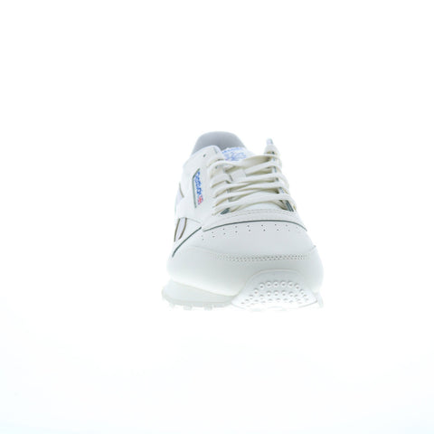 Reebok Classic Leather Mens Beige Leather Lace Up Lifestyle Sneakers Shoes