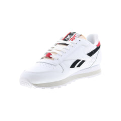 Reebok Classic Leather Mens White Leather Lace Up Lifestyle Sneakers Shoes