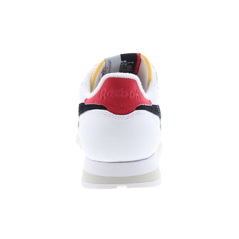 Reebok Classic Leather Mens White Leather Lace Up Lifestyle Sneakers Shoes