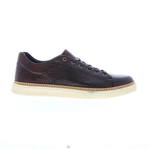 Di Bianco Imola Laser Cervo Mens Brown Leather Lifestyle Sneakers Shoes