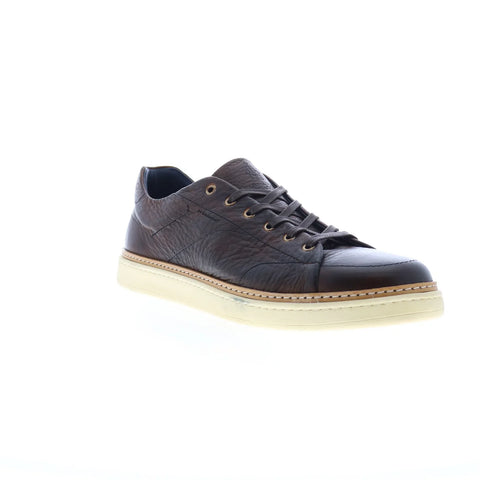Di Bianco Imola Laser Cervo Mens Brown Leather Lifestyle Sneakers Shoes
