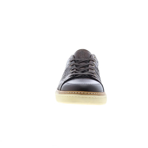 Di Bianco Imola Laser Cervo Mens Brown Leather Lifestyle Sneakers Shoes