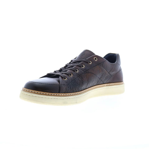 Di Bianco Imola Laser Cervo Mens Brown Leather Lifestyle Sneakers Shoes