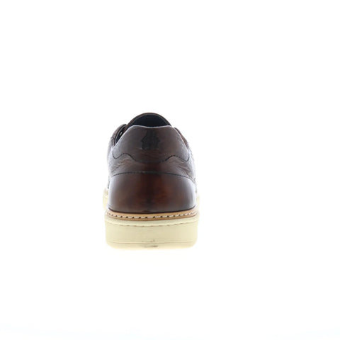 Di Bianco Imola Laser Cervo Mens Brown Leather Lifestyle Sneakers Shoes