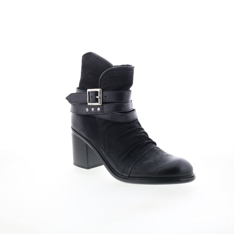 Miz Mooz Jaycee Womens Black Leather Zipper Ankle & Booties Boots