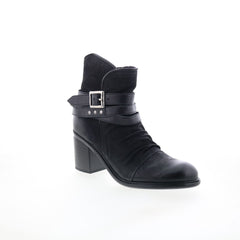 Miz Mooz Jaycee Womens Black Leather Zipper Ankle & Booties Boots