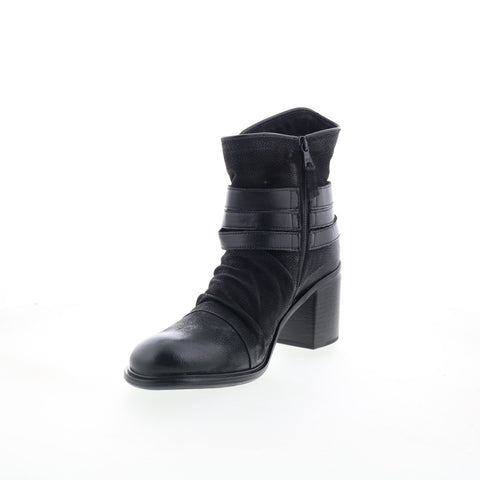 Miz Mooz Jaycee Womens Black Leather Zipper Ankle & Booties Boots
