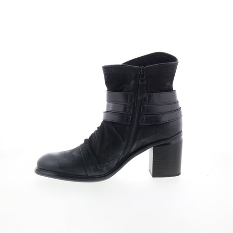 Miz Mooz Jaycee Womens Black Leather Zipper Ankle & Booties Boots