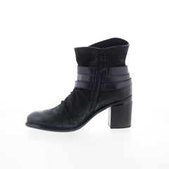 Miz Mooz Jaycee Womens Black Leather Zipper Ankle & Booties Boots