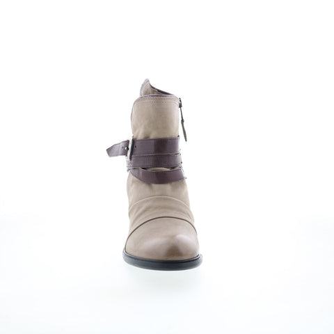 Miz Mooz Jaycee Womens Gray Leather Zipper Ankle & Booties Boots