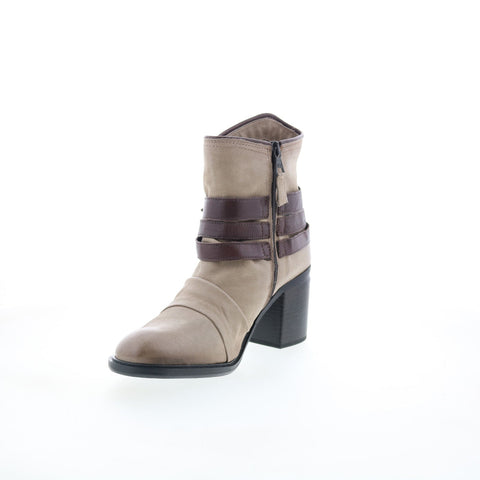 Miz Mooz Jaycee Womens Gray Leather Zipper Ankle & Booties Boots
