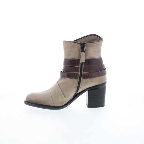 Miz Mooz Jaycee Womens Gray Leather Zipper Ankle & Booties Boots