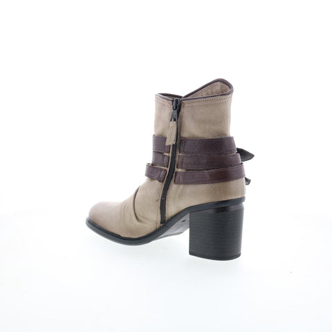 Miz Mooz Jaycee Womens Gray Leather Zipper Ankle & Booties Boots