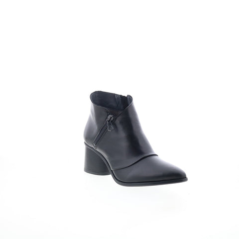 Miz Mooz Joelene Womens Black Leather Zipper Ankle & Booties Boots
