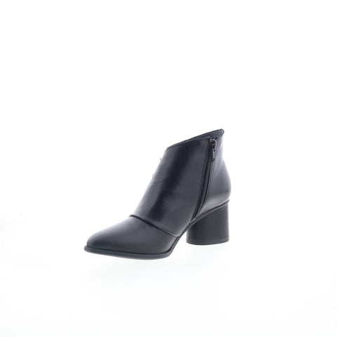 Miz Mooz Joelene Womens Black Leather Zipper Ankle & Booties Boots