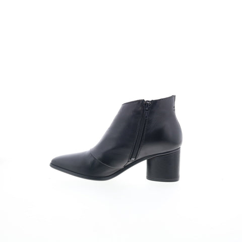 Miz Mooz Joelene Womens Black Leather Zipper Ankle & Booties Boots