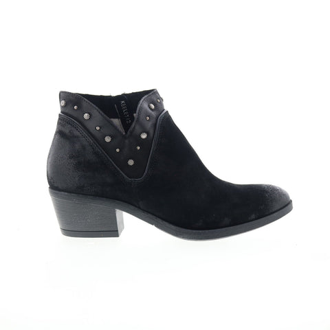 Miz Mooz Keeley Womens Black Leather Zipper Ankle & Booties Boots