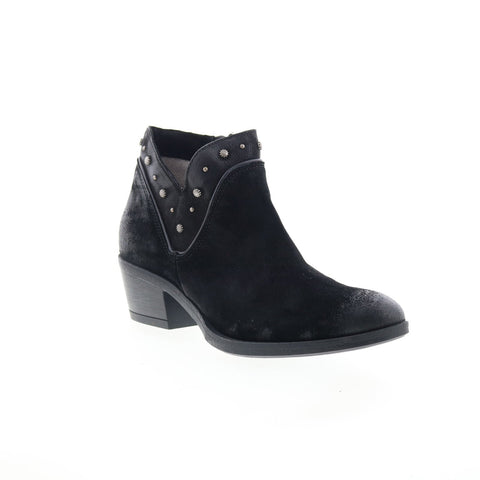 Miz Mooz Keeley Womens Black Leather Zipper Ankle & Booties Boots