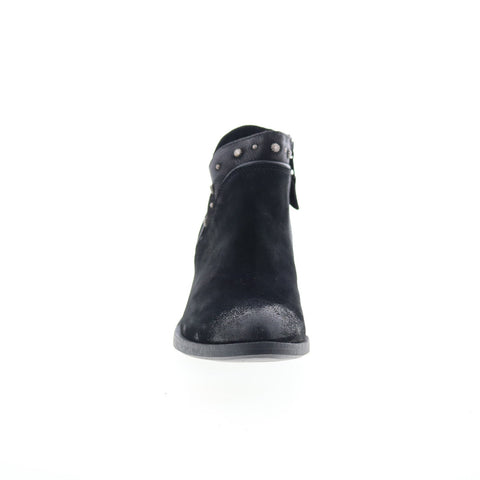 Miz Mooz Keeley Womens Black Leather Zipper Ankle & Booties Boots