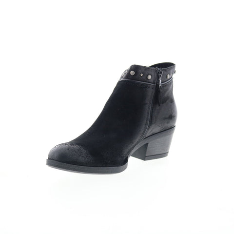 Miz Mooz Keeley Womens Black Leather Zipper Ankle & Booties Boots