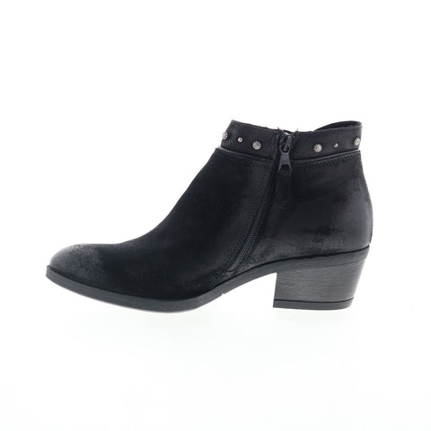 Miz Mooz Keeley Womens Black Leather Zipper Ankle & Booties Boots