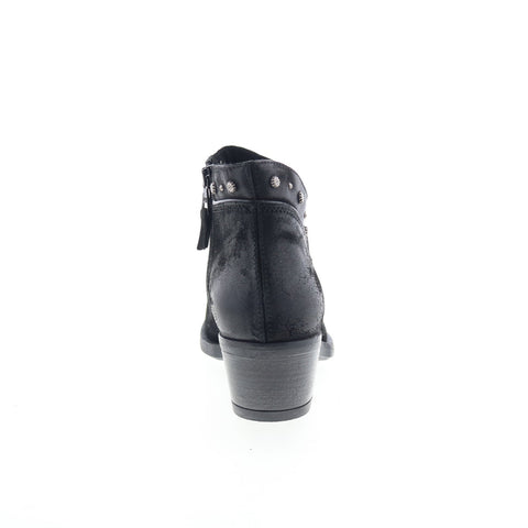 Miz Mooz Keeley Womens Black Leather Zipper Ankle & Booties Boots