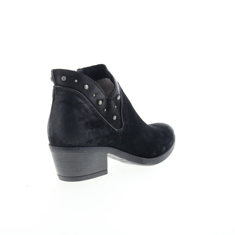 Miz Mooz Keeley Womens Black Leather Zipper Ankle & Booties Boots