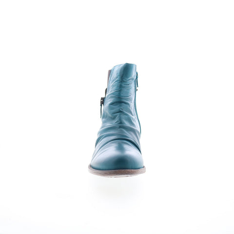 Miz Mooz Laney Womens Blue Leather Zipper Ankle & Booties Boots